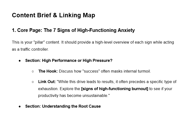 Breda Morrissey content strategy and keyword mapping