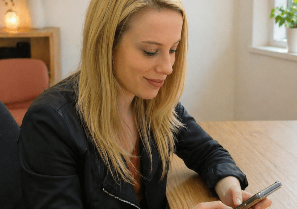 Hannah O’Neill speaking on her phone